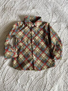 Cecil and Lou Button-Up Shirt - Green & Red